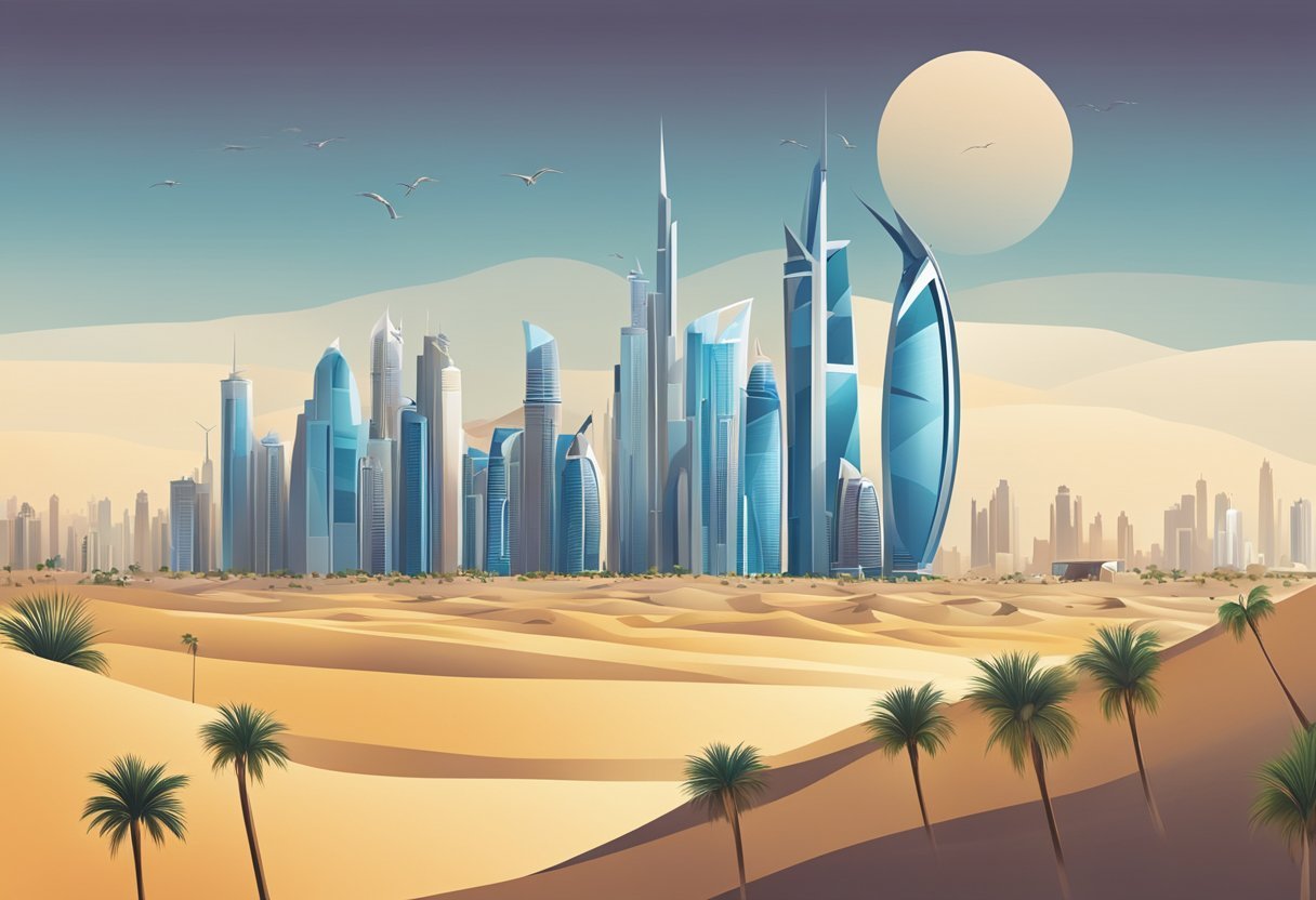 A city in the desertDescription automatically generated