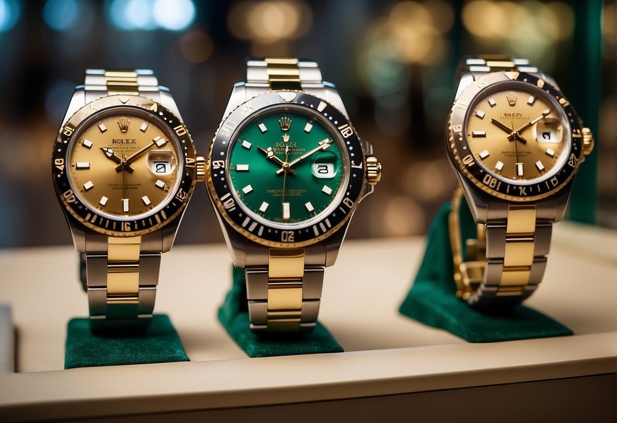 A group of watches on display

Description automatically generated