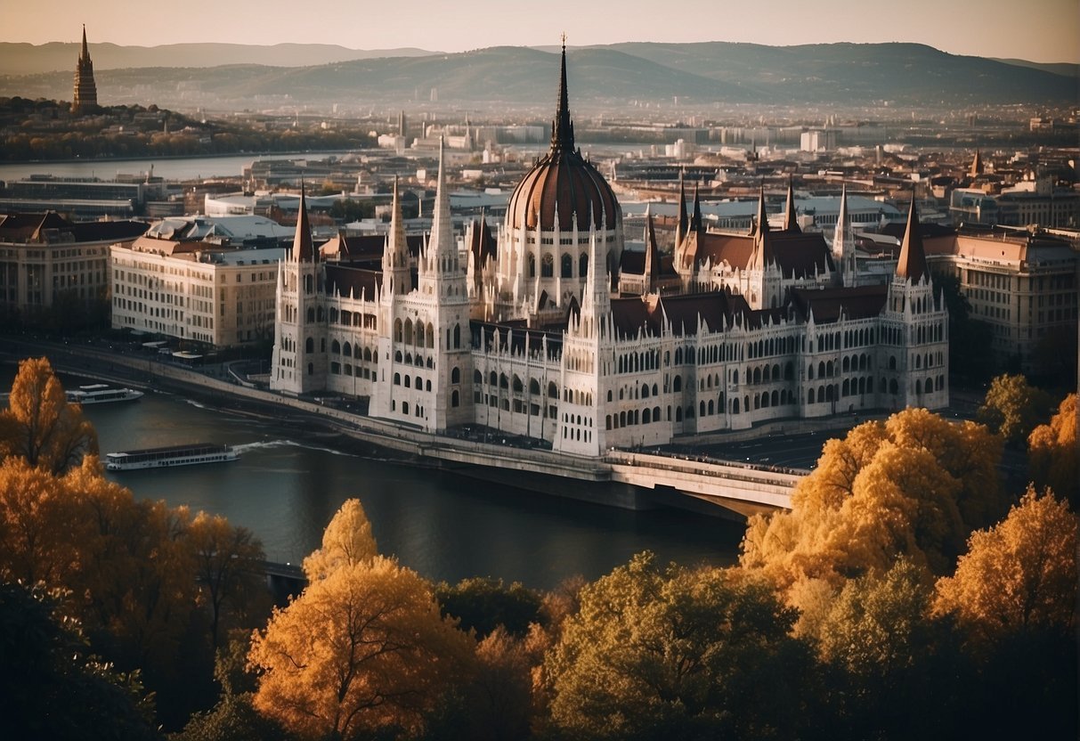 A large building with a bridge over water

Description automatically generated