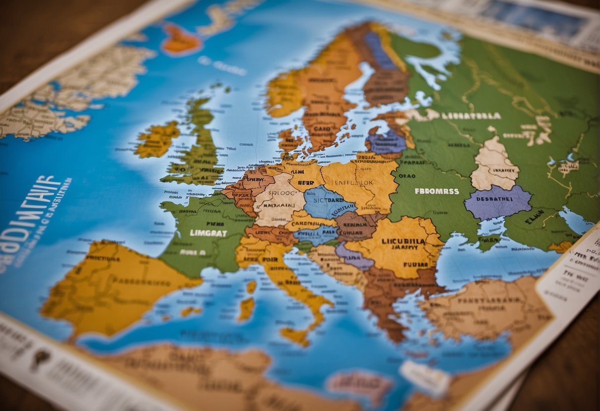 يتم إنشاء خريطة لأوروبا على جدول الوصف تلقائيًا