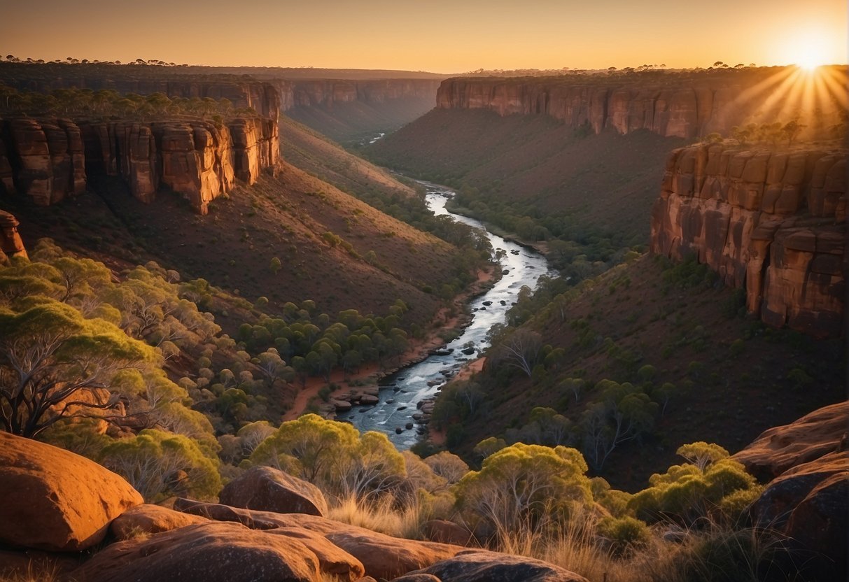 Река, протекающая через каньонОписание создается автоматически