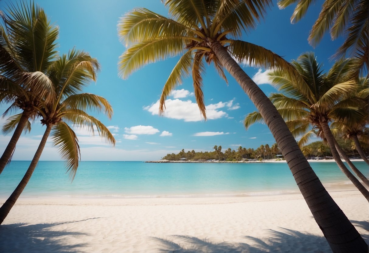 海滩上的棕榈树描述已自动生成