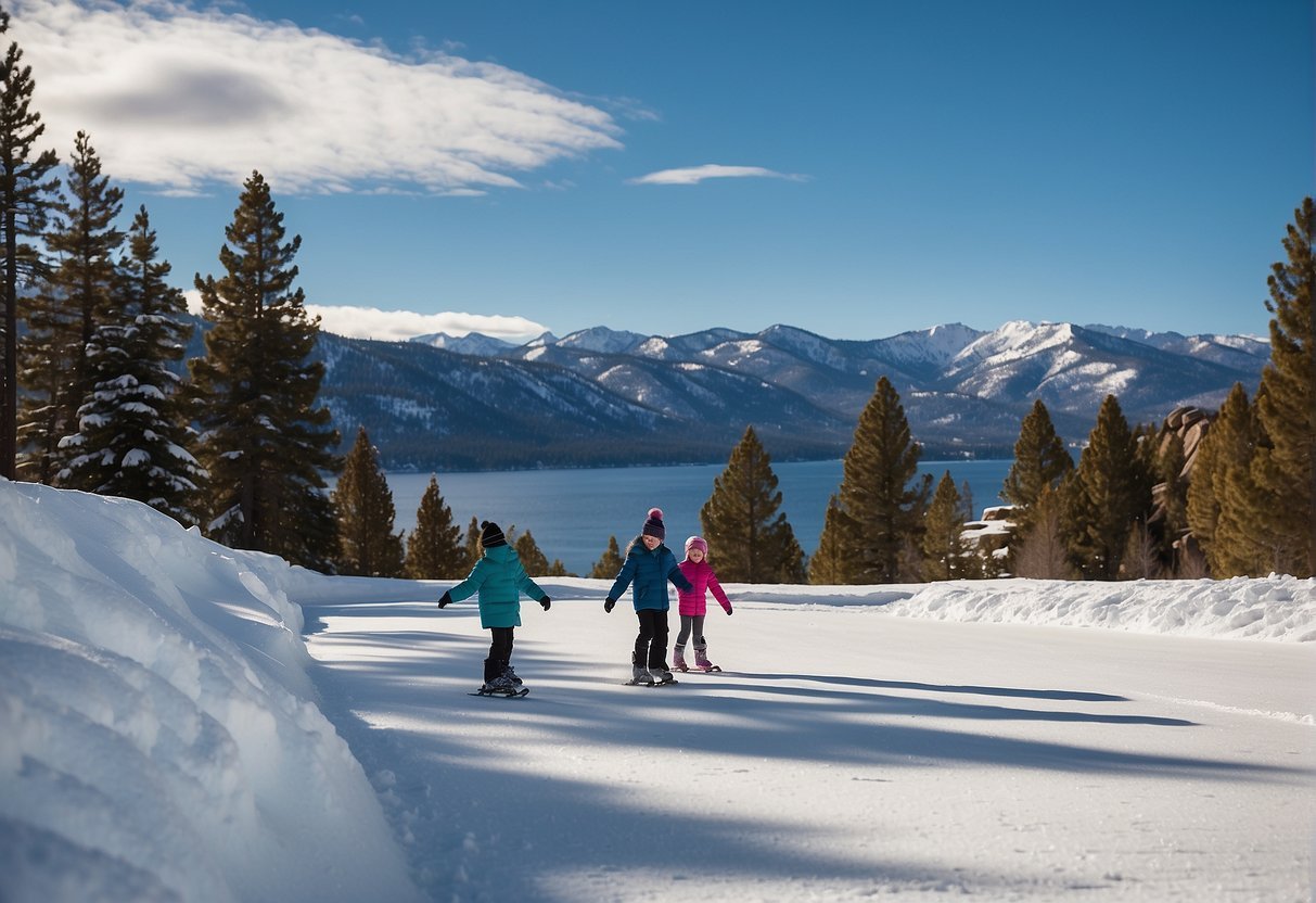 雪の中でスキーをする子供たちのグループ自動生成された説明