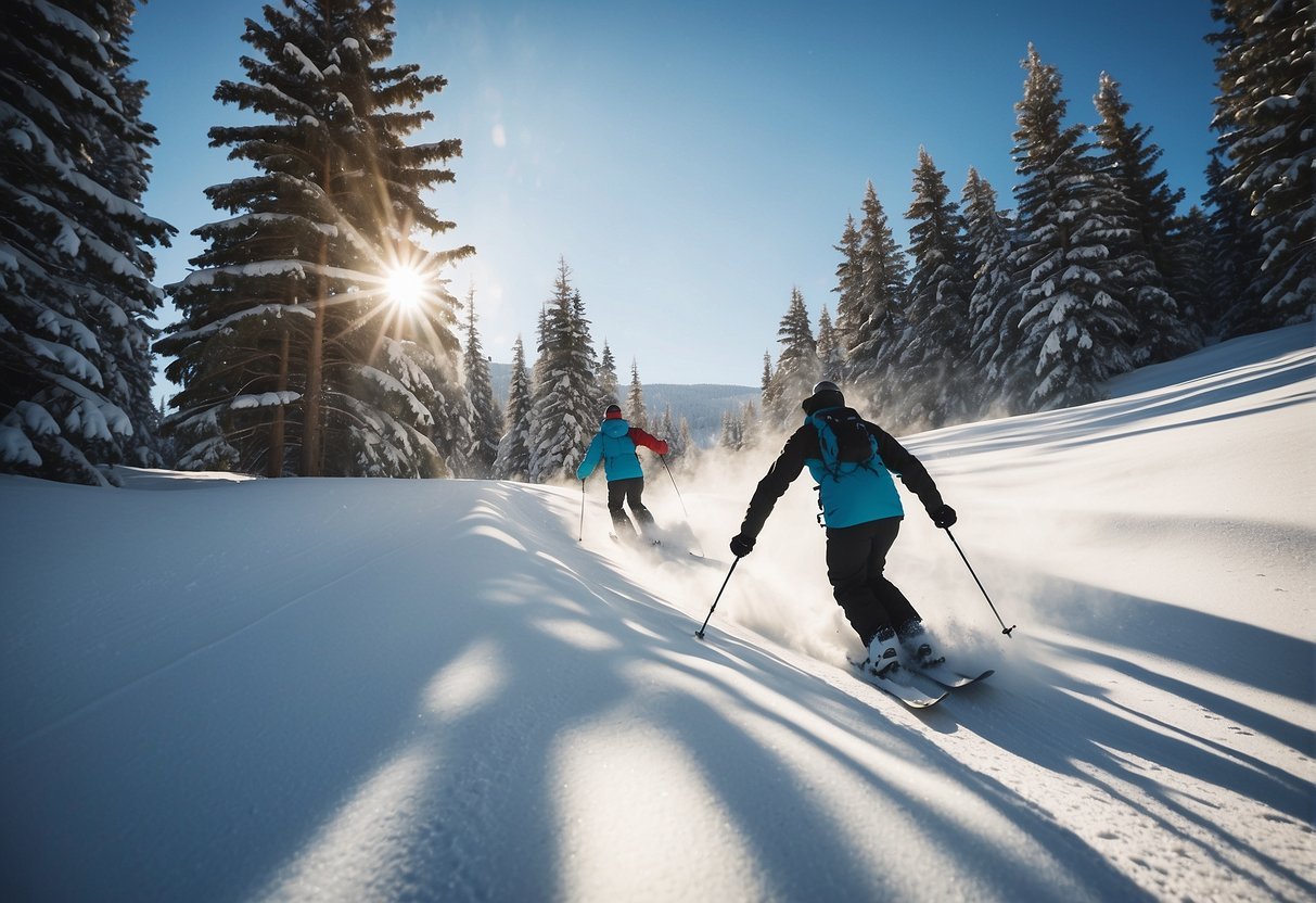 Un grupo de personas esquiando por una colina nevadaDescripción generada automáticamente
