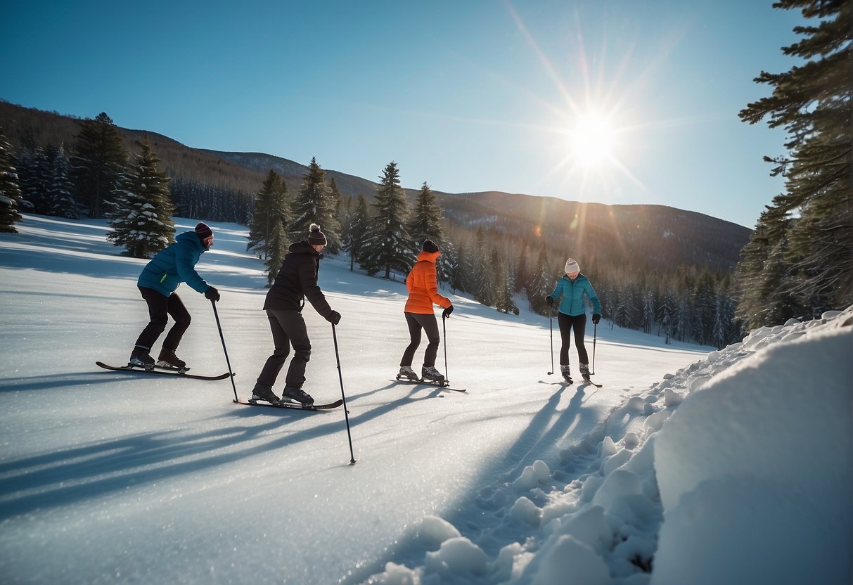 A group of people skiing on a snowy hill

Description automatically generated