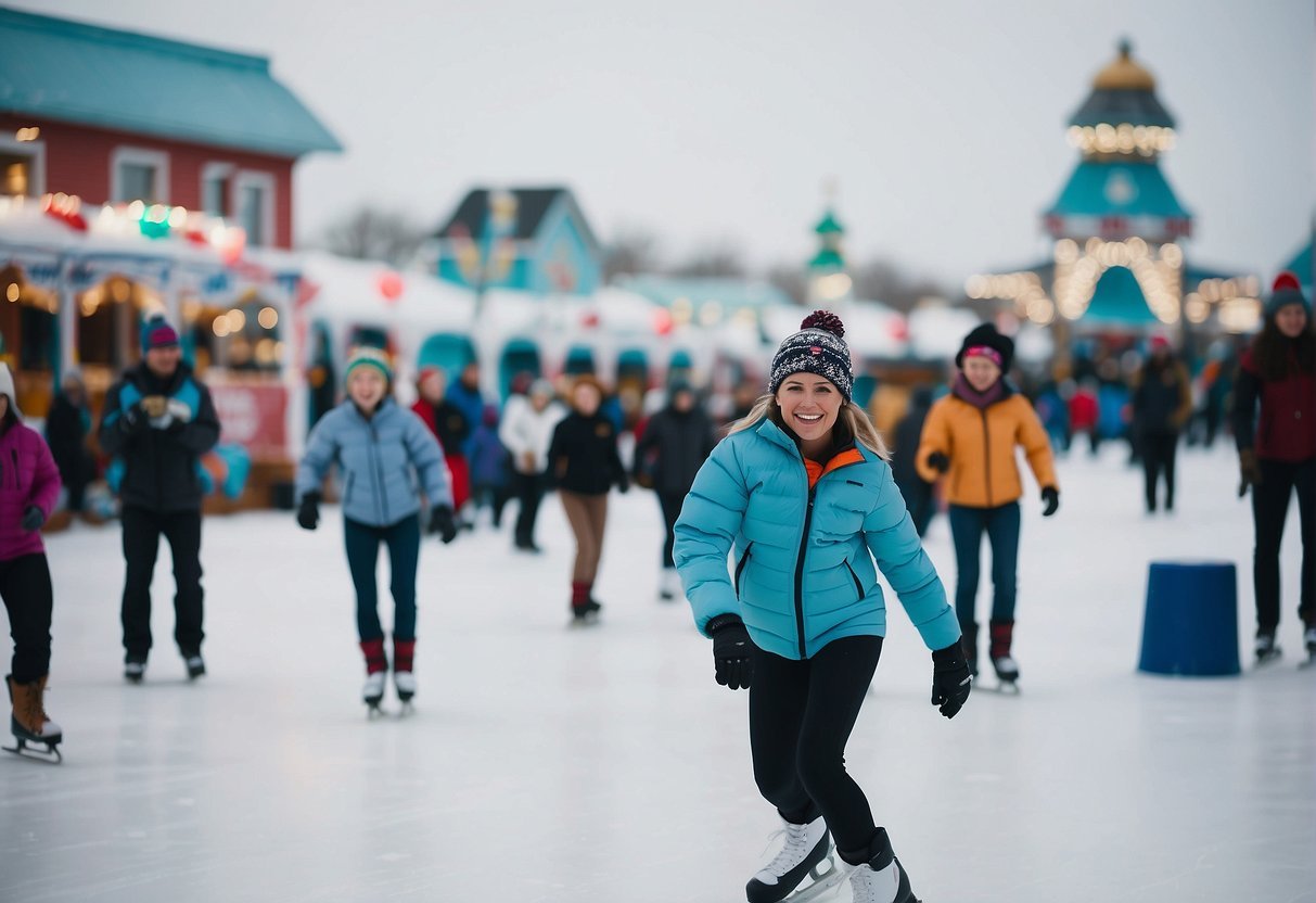 A person ice skating on a rinkDescription automatically generated
