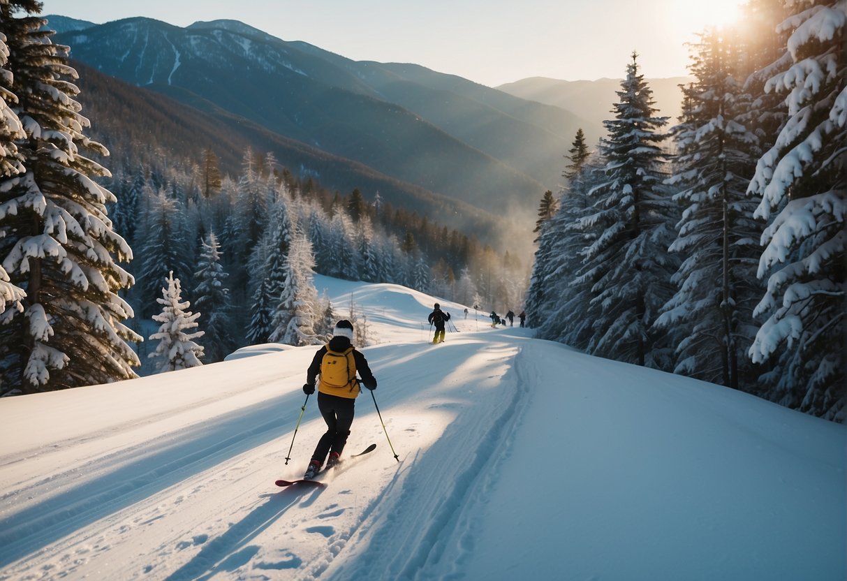 Une personne skiant sur une montagne enneigéeDescription générée automatiquement