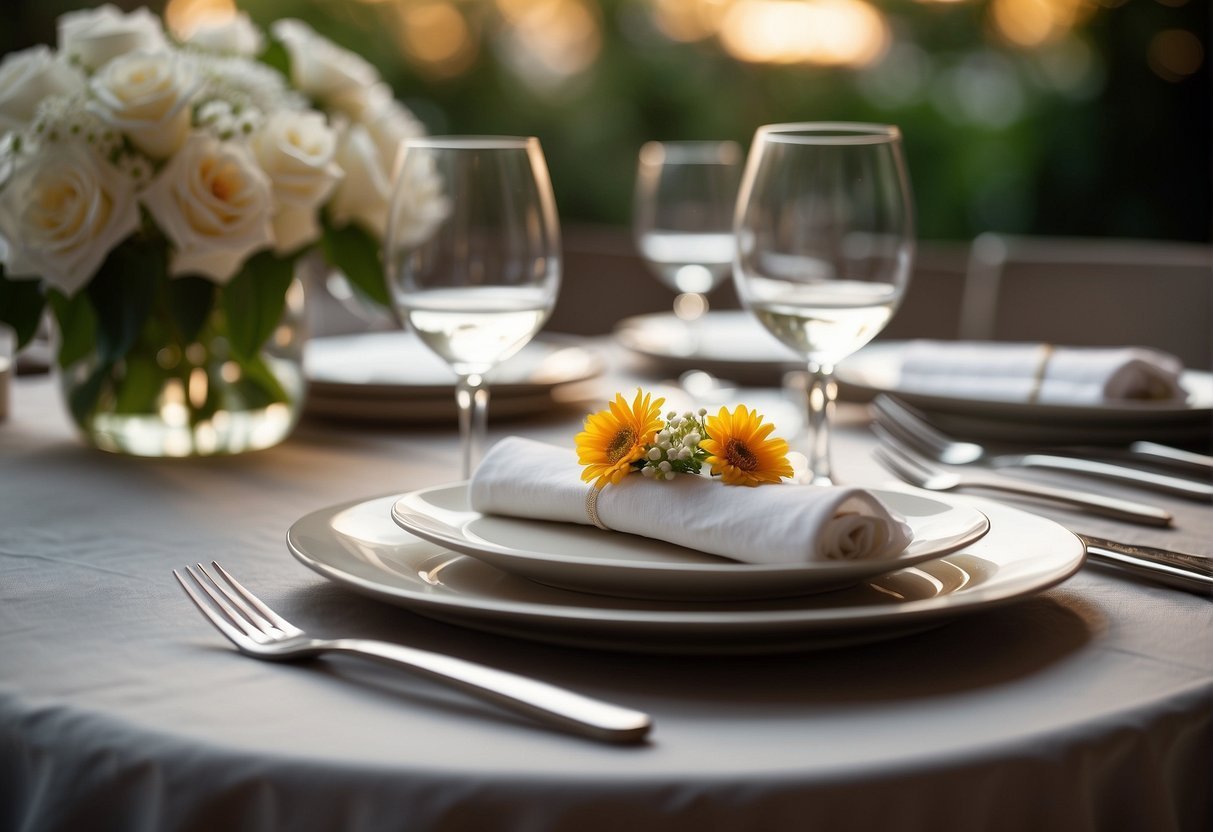 A table set for a dinner partyDescription automatically generated