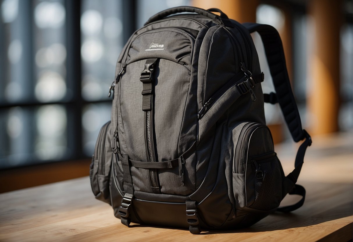 A backpack with a zip-off detachable daypack, containing interior organization pockets and secure attachment points