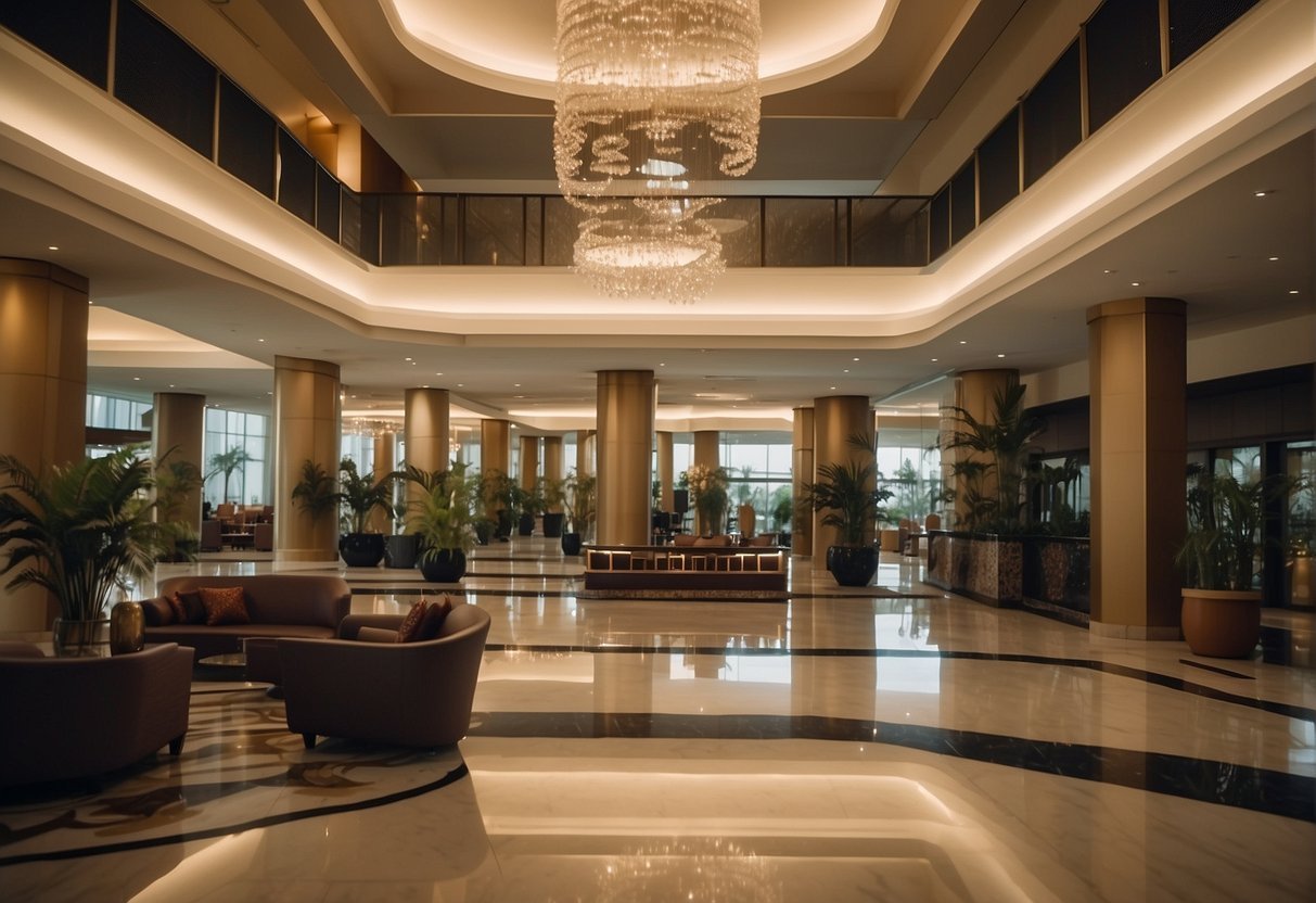 UAEの賑やかなホテルのロビーでは、ゲストをサポートするフロントデスクのスタッフから客室の清掃を行うハウスキーピングまで、さまざまな役割が働いています。
