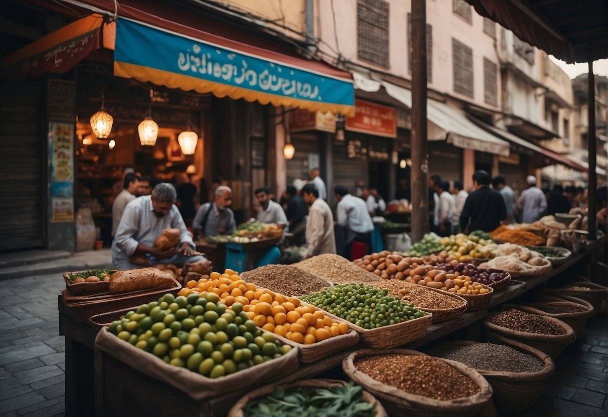 Colorful bazaars, historic mosques, and bustling streets in Turkish cities. Outdoor cafes, traditional music, and vibrant street art