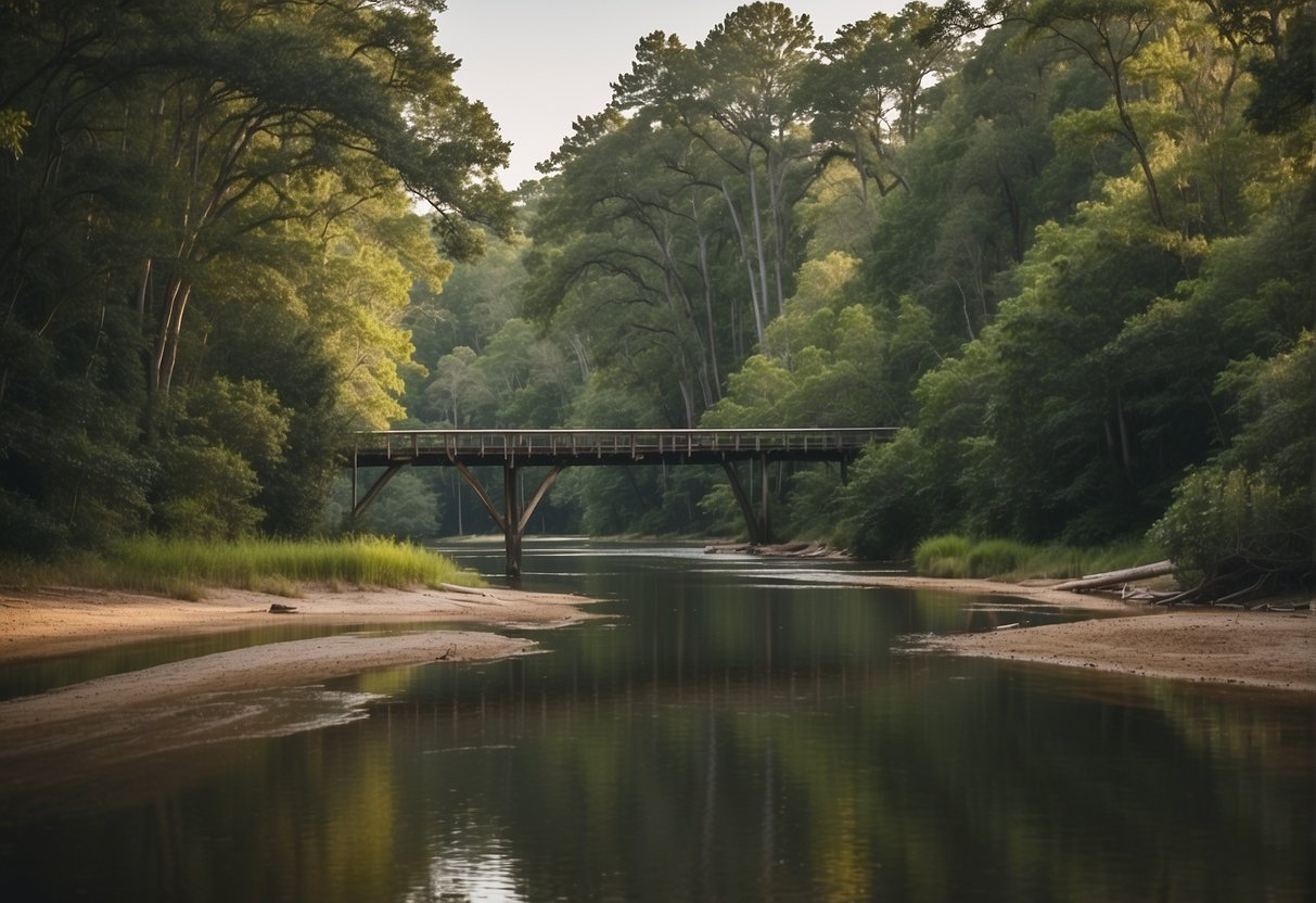 Lush forests, rolling hills, and charming small-town architecture surround outdoor enthusiasts enjoying hiking, kayaking, and fishing in South Carolina's best small towns