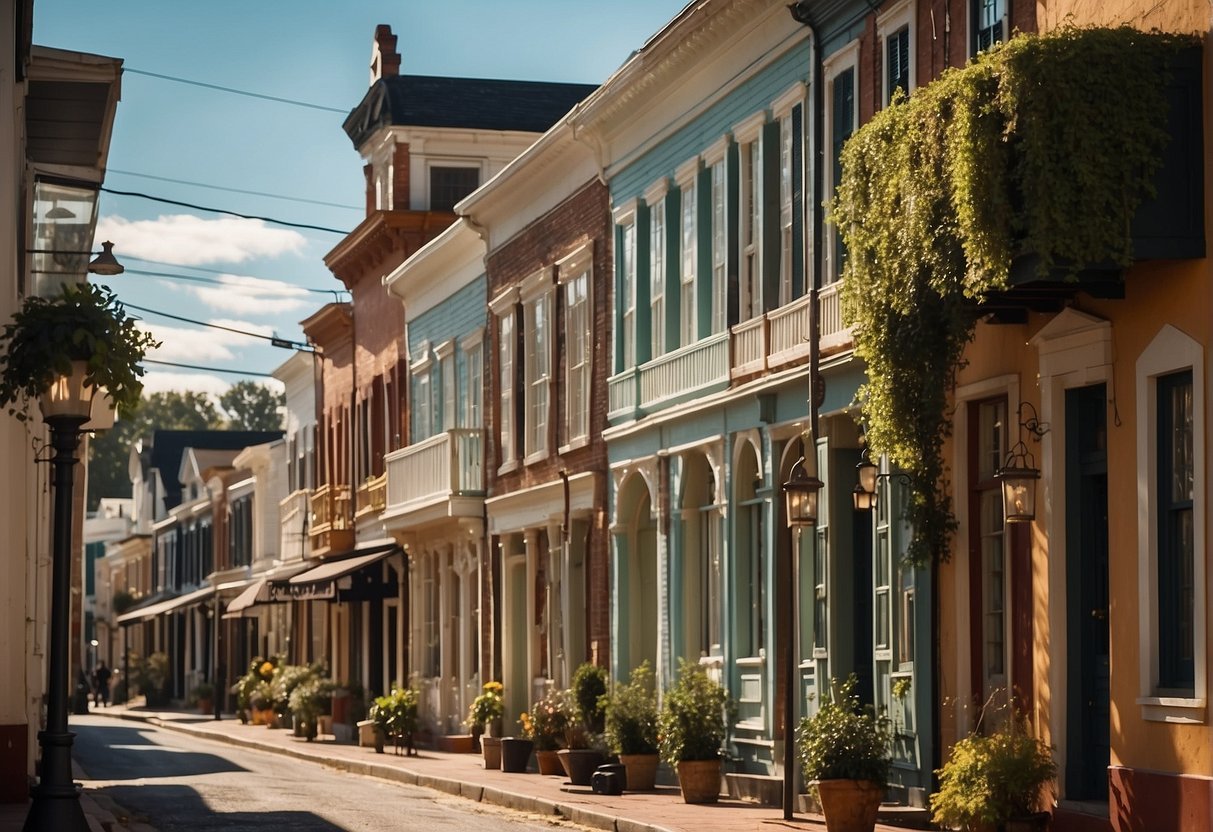 Calles pintorescas bordeadas de coloridos edificios conservados en una encantadora ciudad del sur. Rica historia y patrimonio evidentes en la arquitectura y la atmósfera.