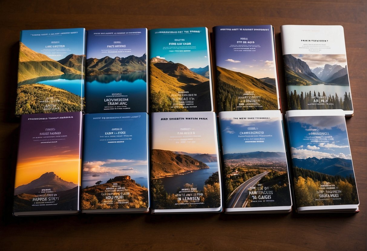 The six best travel guides displayed with vibrant covers and informative blurbs, showcasing their unique features and benefits for travelers to choose from