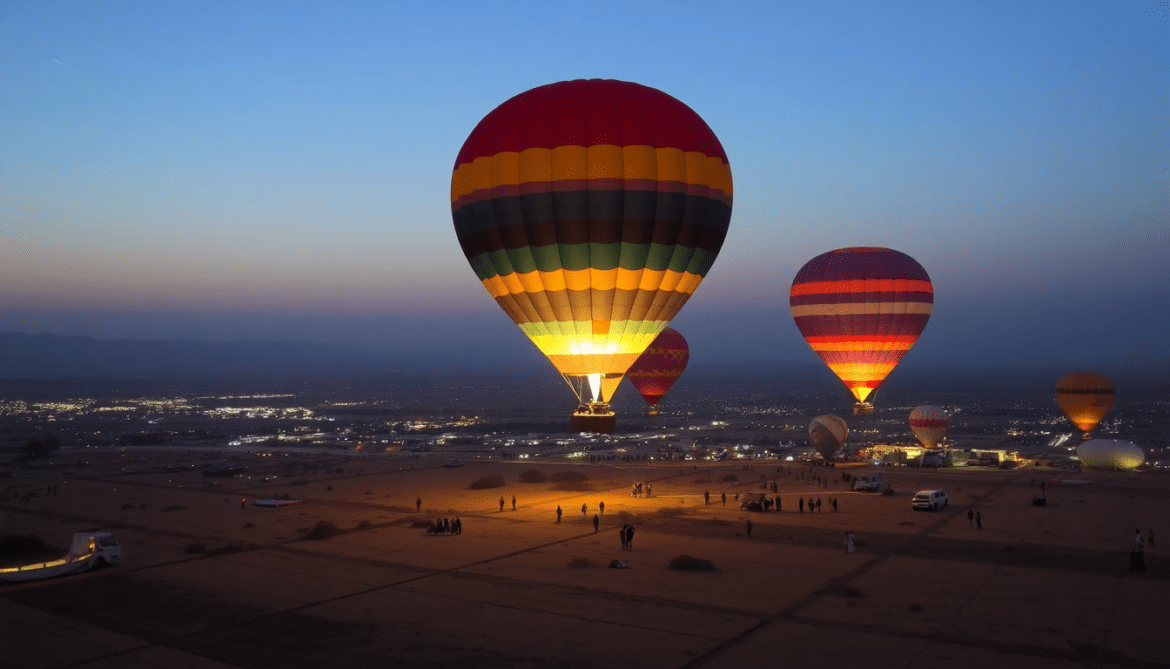 hot air balloons in the sky