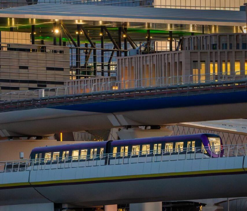 a train on a bridge