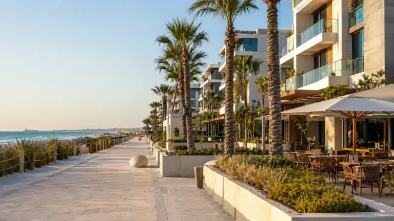 Mamsha Al Saadiyat location on Saadiyat Island in Abu Dhabi