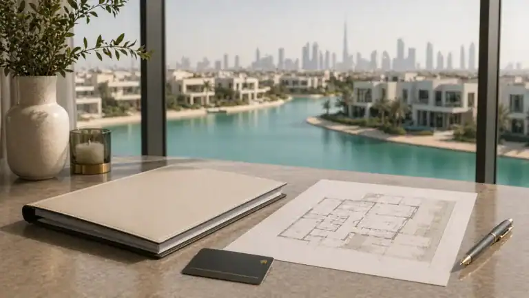 Mohammed Bin Rashid City District One property planning with lagoon view