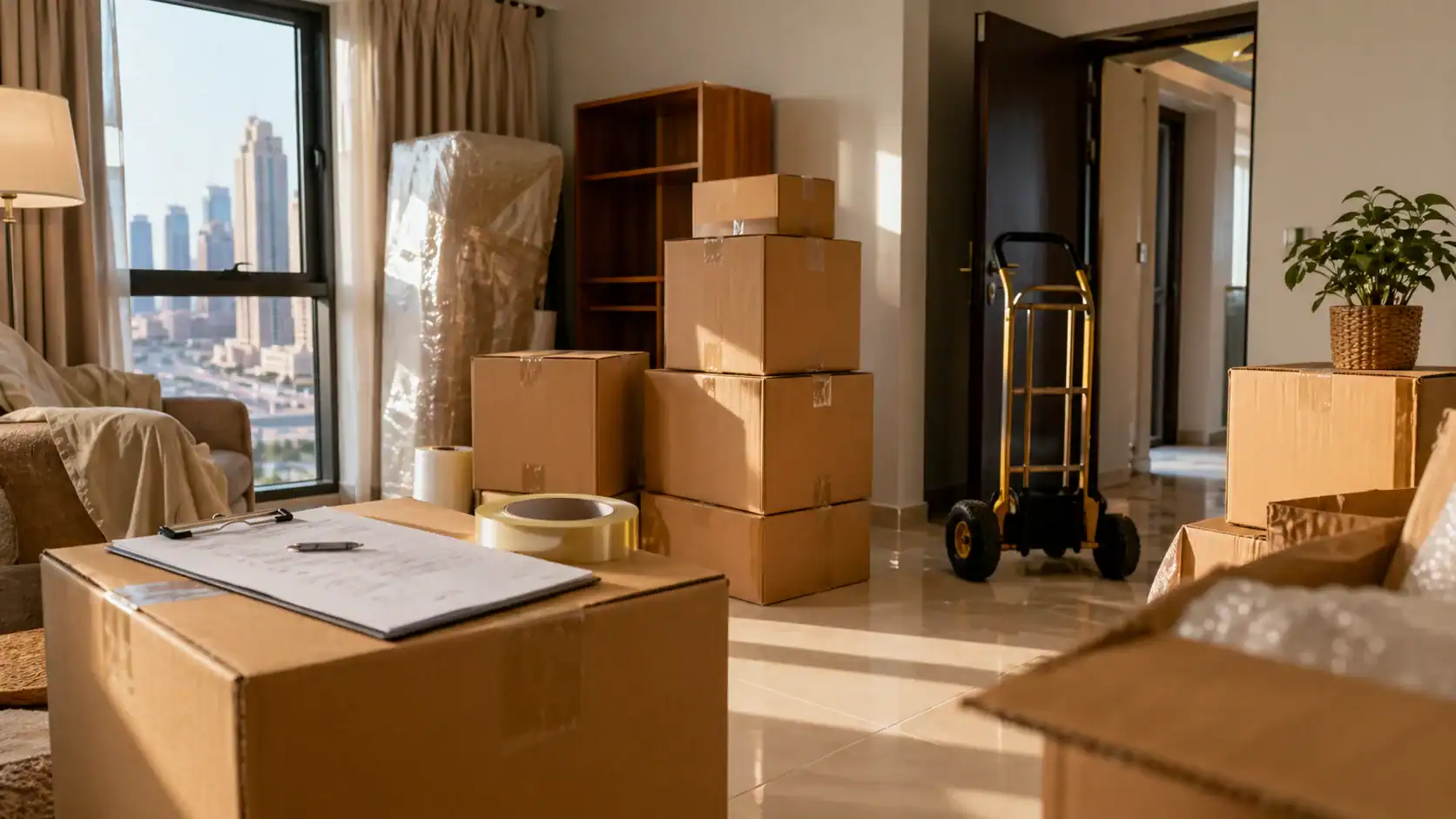removalist Dubai moving boxes and apartment checklist